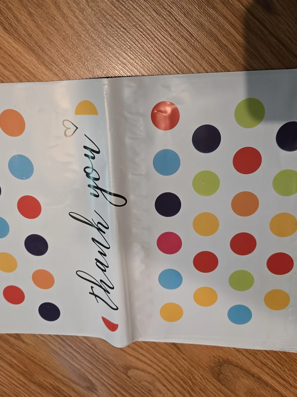 Thank You Polka Dot Poly Mailers Multicolor 10x13. 25 Quanity